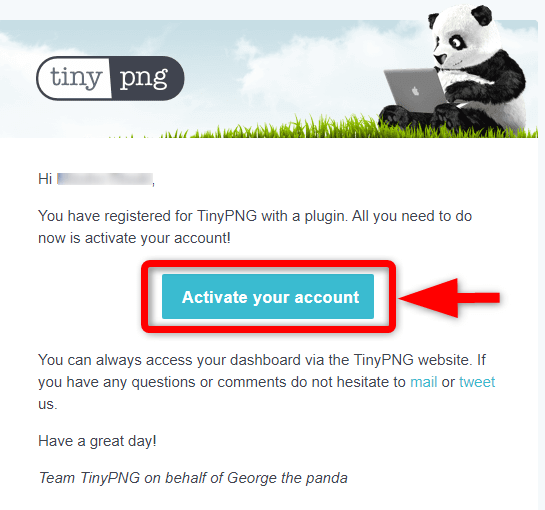 認証メール本文中の「Activate your account」をクリックします。